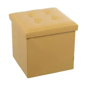 Pouffe Alexandra House Living Golden Polyskin 38 x 38 x 38 cm Foldable by Alexandra House Living, Footstools - Ref: D1623656,...