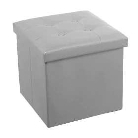 Pouffe Alexandra House Living Silver Polyskin 38 x 38 x 38 cm Foldable by Alexandra House Living, Footstools - Ref: D1623657,...