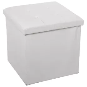 Pouf Alexandra House Living Blanc Cuir Synthétique 45 x 45 x 45 cm Pliable de Alexandra House Living, Poufs - Réf : D1623661,...