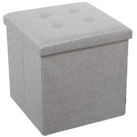 Pouffe Alexandra House Living Grey Polyester Textile 45 x 45 x 45 cm Foldable by Alexandra House Living, Footstools - Ref: D1...