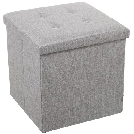 Puff Alexandra House Living Cinzento Poliéster Têxtil 45 x 45 x 45 cm Dobrável de Alexandra House Living, Pufes - Ref: D16236...