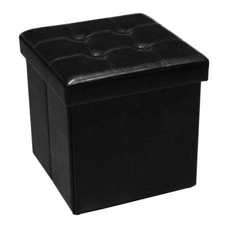 Pouf Alexandra House Living Noir Cuir Synthétique 45 x 45 x 45 cm Pliable de Alexandra House Living, Poufs - Réf : D1623684, ...