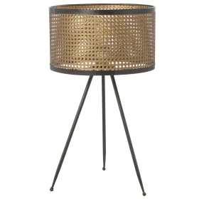 Lámpara de mesa Alexandra House Living Oro Dorado Metal Mimbre 60 W 35 x 60 x 35 cm de Alexandra House Living, Lámparas de me...