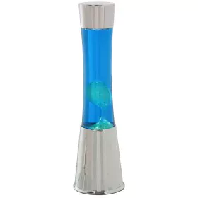 Lampada Lava Alexandra House Living Azzurro Bianco Metallo 11 x 39 x 11 cm di Alexandra House Living, Lava lamp - Rif: D16255...