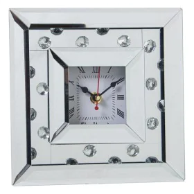 Table clock Alexandra House Living Silver Wood Crystal 20 x 20 x 5 cm by Alexandra House Living, Desk & Shelf Clocks - Ref: D...