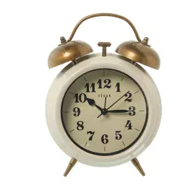 Table clock Alexandra House Living White Metal 14 x 21 x 7 cm Alarm by Alexandra House Living, Desk & Shelf Clocks - Ref: D16...