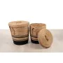 Set of Baskets Romimex Black Natural Rope 40 x 45 x 40 cm 2 Pieces by Romimex, Storage boxes and chests - Ref: D1626831, Pric...