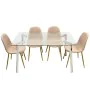 Tavolo da Pranzo Alexandra House Living Grigio Trasparente Cristallo 140 x 75 x 80 cm di Alexandra House Living, Tavoli stand...