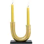 Candle Holder Alexandra House Living Gold Aluminium 21 x 8 x 20 cm by Alexandra House Living, Candelabras and candle holders ...