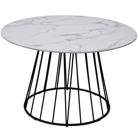 Mesa de Comedor Alexandra House Living Blanco Negro Metal 120 x 75 x 120 cm de Alexandra House Living, Mesas de comedor - Ref...