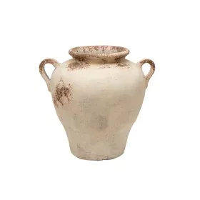 Vaso Romimex Branco Terracota 40 x 40 x 40 cm Com pegas de Romimex, Jarrões - Ref: D1628773, Preço: 75,92 €, Desconto: %