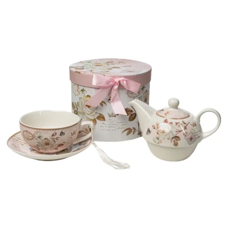 Set of Mugs with Saucers Romimex Pink Ceramic 17 x 20 x 17 cm by Romimex, Cups - Ref: D1628837, Price: 30,27 €, Discount: %