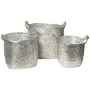 Set of Baskets Romimex Silver Natural Fibre 43 x 43 x 43 cm 3 Pieces by Romimex, Storage boxes and chests - Ref: D1628914, Pr...