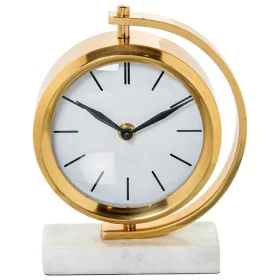 Tafelklok Alexandra House Living Branco Dourado Metal Mármore 20 x 16 x 5 cm de Alexandra House Living, Relógios de secretári...