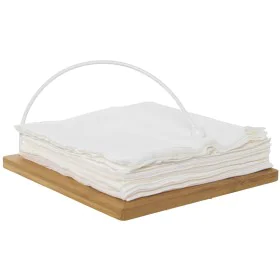 Portatovaglioli da tavola Alexandra House Living Bianco Marrone Legno Metallo 18 x 9 x 18 cm di Alexandra House Living, Ripia...