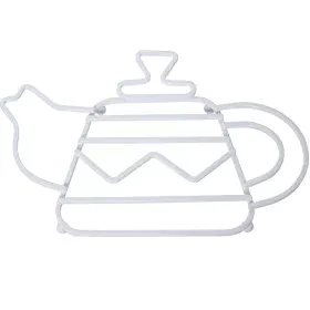 Table Mat Alexandra House Living White Metal Teapot 27 x 1 x 19 cm by Alexandra House Living, Trivets - Ref: D1633048, Price:...