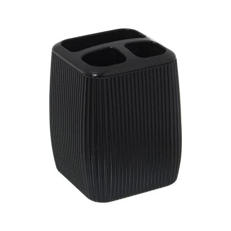 Toothbrush Holder Alexandra House Living Black Acrylic Plastic 7 x 9 x 7 cm by Alexandra House Living, Stands and dispensers ...