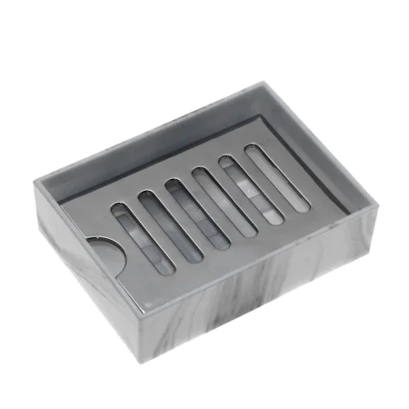 Jabonera Alexandra House Living Gris Acrílico Mármol 12 x 3 x 9 cm de Alexandra House Living, Soportes y dispensadores - Ref:...