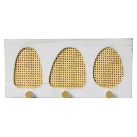 Portemanteau Alexandra House Living Jaune Blanc Bois 36 x 17 x 4 cm 3 Crochets de Alexandra House Living, Patères portemantea...