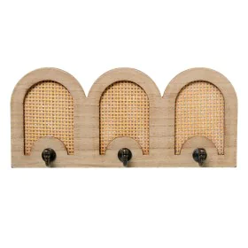 Appendiabiti da parete Alexandra House Living Marrone Legno Metallo Rattan 36 x 16 x 5 cm 3 Grucce di Alexandra House Living,...