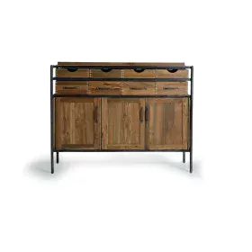 Credenza Alexandra House Living Naturale Metallo teak Legno di mango 140 x 110 x 40 cm di Alexandra House Living, Credenze e ...