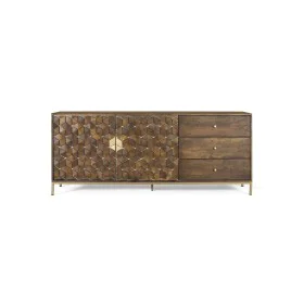 Credenza Alexandra House Living Dorato Naturale Metallo Legno di mango 190 x 77 x 40 cm di Alexandra House Living, Credenze e...