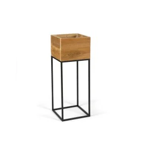 Vaso com suporte Alexandra House Living Castanho Preto Metal Madeira Reciclada 28 x 28 x 75 cm de Alexandra House Living, Vas...