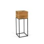 Vaso com suporte Alexandra House Living Castanho Preto Metal Madeira Reciclada 28 x 28 x 75 cm de Alexandra House Living, Vas...