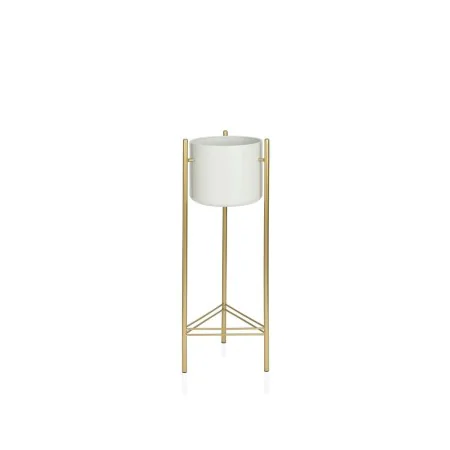 Planter with stand Alexandra House Living White Golden Metal 28 x 80 x 28 cm by Alexandra House Living, Cachepots - Ref: D163...