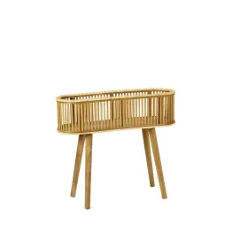 Vaso com suporte Alexandra House Living Castanho Bambu Rotim 22 x 59 x 68 cm de Alexandra House Living, Vasos - Ref: D1634494...