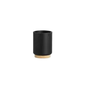 Toothbrush Holder Alexandra House Living Brown Black Polyresin Ash wood 7 x 9 x 7 cm by Alexandra House Living, Stands and di...