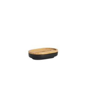 Saboneteira Alexandra House Living Castanho Preto Bambu Poliresina 8 x 3 x 13 cm de Alexandra House Living, Suportes e dispen...