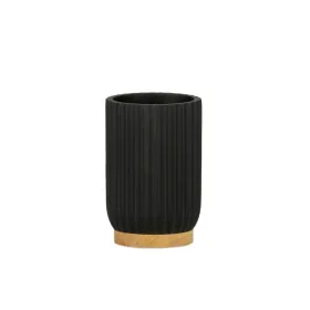 Toothbrush Holder Alexandra House Living Black Golden Polyresin 7 x 11 x 7 cm by Alexandra House Living, Stands and dispenser...