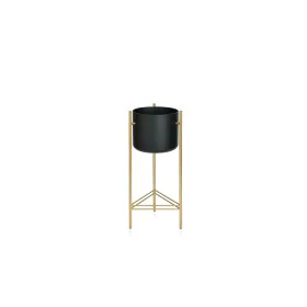 Vaso con supporto Alexandra House Living Nero Dorato Metallo 27 x 65 x 27 cm di Alexandra House Living, Cachepot - Rif: D1636...