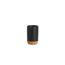 Toothbrush Holder Alexandra House Living Brown Black Bamboo Polyresin 7 x 11 x 7 cm by Alexandra House Living, Stands and dis...