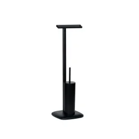 Toilet Paper Holder with Brush Stand Alexandra House Living Black Metal 22 x 73 x 22 cm by Alexandra House Living, Toilet acc...