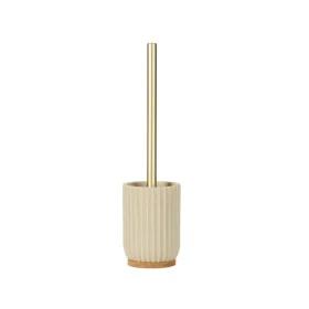 Brosse de salle de wc Alexandra House Living Beige Doré Polyrésine 10 x 37 x 10 cm de Alexandra House Living, Accessoires pou...