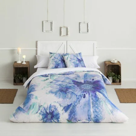 Duvet cover set Hosteline BATIK Blue Double 3 Pieces by Hosteline, Quilts and quilt covers - Ref: D2100044, Price: 27,21 €, D...