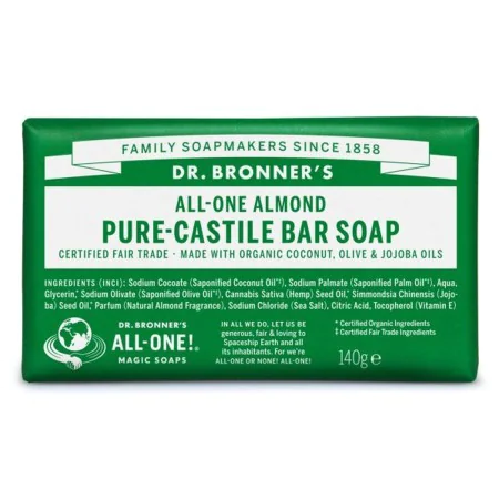 Pastilla de Jabón Dr Bronner's 140 g Almendras de Dr Bronner's, Pastillas de jabón y jabón líquido para manos - Ref: M0115291...