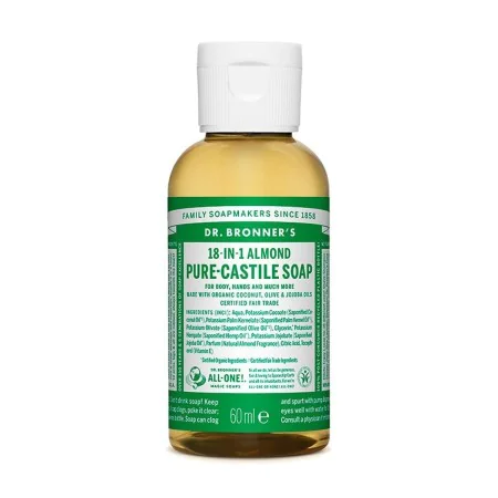 Jabón Líquido Dr Bronner's 60 ml Almendras de Dr Bronner's, Geles y jabones - Ref: M0115950, Precio: 5,81 €, Descuento: %