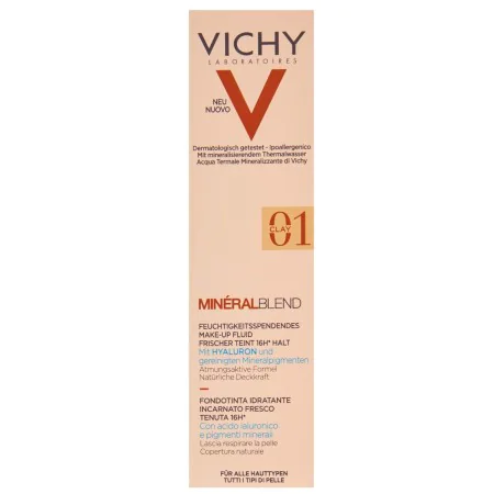 Base de Maquilhagem Fluida Vichy Mineralblend Nº 01 Clay 30 ml de Vichy, Bases - Ref: M0122011, Preço: 25,28 €, Desconto: %