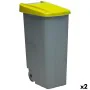 Cubo de Basura con Ruedas Denox 110 L Amarillo 58 x 41 x 89 cm de Denox, Cubos de basura para exterior - Ref: S2226342, Preci...