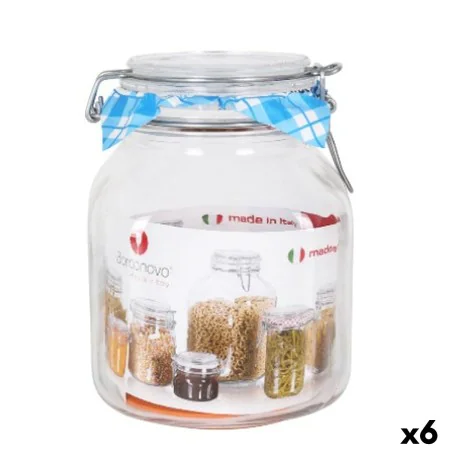 Jar Borgonovo Hermetic Transparent Crystal 2L 13 x 13 x 17,5 cm (6 Units) by Borgonovo, Airtight jars and accessories - Ref: ...