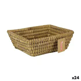 Multi-purpose basket Privilege Korne Brown wicker Rectangular 25 x 20 x 8 cm (24 Units) by Privilege, Shelves and supports - ...