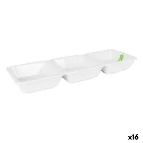 Tigela La Mediterránea Yummy Aperitivo Porcelana Branco 29,3 x 9,5 x 3,3 cm (16 Unidades) (29,3 x 9,5 x 3,3 cm) de La Mediter...