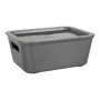 Caja de Almacenaje con Tapa Bella Antracita 17,9 x 13,9 x 7,2 cm (12 Unidades) (18 x 14 x 7 cm) de BigBuy Home, Cajas y arcon...