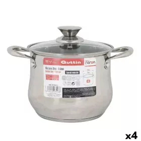 Pot with Glass Lid Quttin New neron Steel 19,5 x 15,3 cm (4 Units) by Quttin, Stockpots - Ref: S2228830, Price: 72,19 €, Disc...