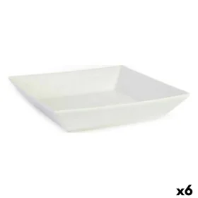 Salad Bowl La Mediterránea Elite White Ceramic 21 x 21 x 4,5 cm (6 Units) (21 x 21 x 4,5 cm) by La Mediterránea, Bowls and la...