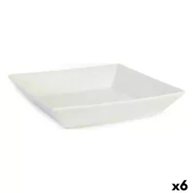 Saladeira La Mediterránea Elite Branco Cerâmica 21 x 21 x 4,5 cm (6 Unidades) (21 x 21 x 4,5 cm) de La Mediterránea, Travessa...