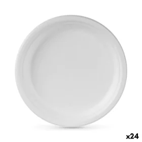 Plate set Algon Disposable White Sugar Cane 25 cm (24 Units) by Algon, Turntables - Ref: S2229552, Price: 20,81 €, Discount: %